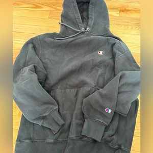 Black authentic champion hoodie!